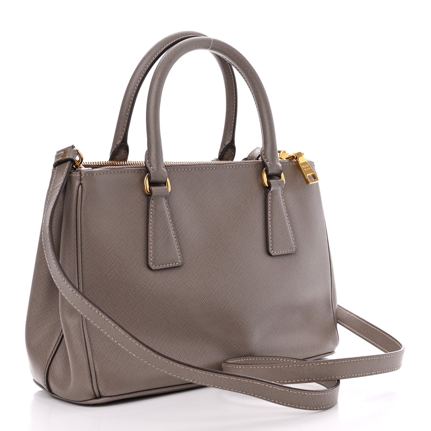 Saffiano Small Galleria Double Zip Tote Argilla