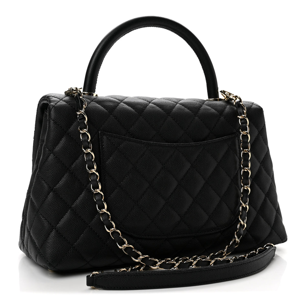 Chanel Caviar Quilted Small Coco Handle Flap Black 3 of 11