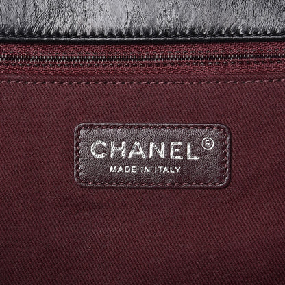 Chanel Glazed Calfskin Quilted Large CC Enchained Accordion Flap Black 7 of 8