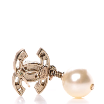 Chanel Pearl CC Drop Earrings Light Gold 4 of 5