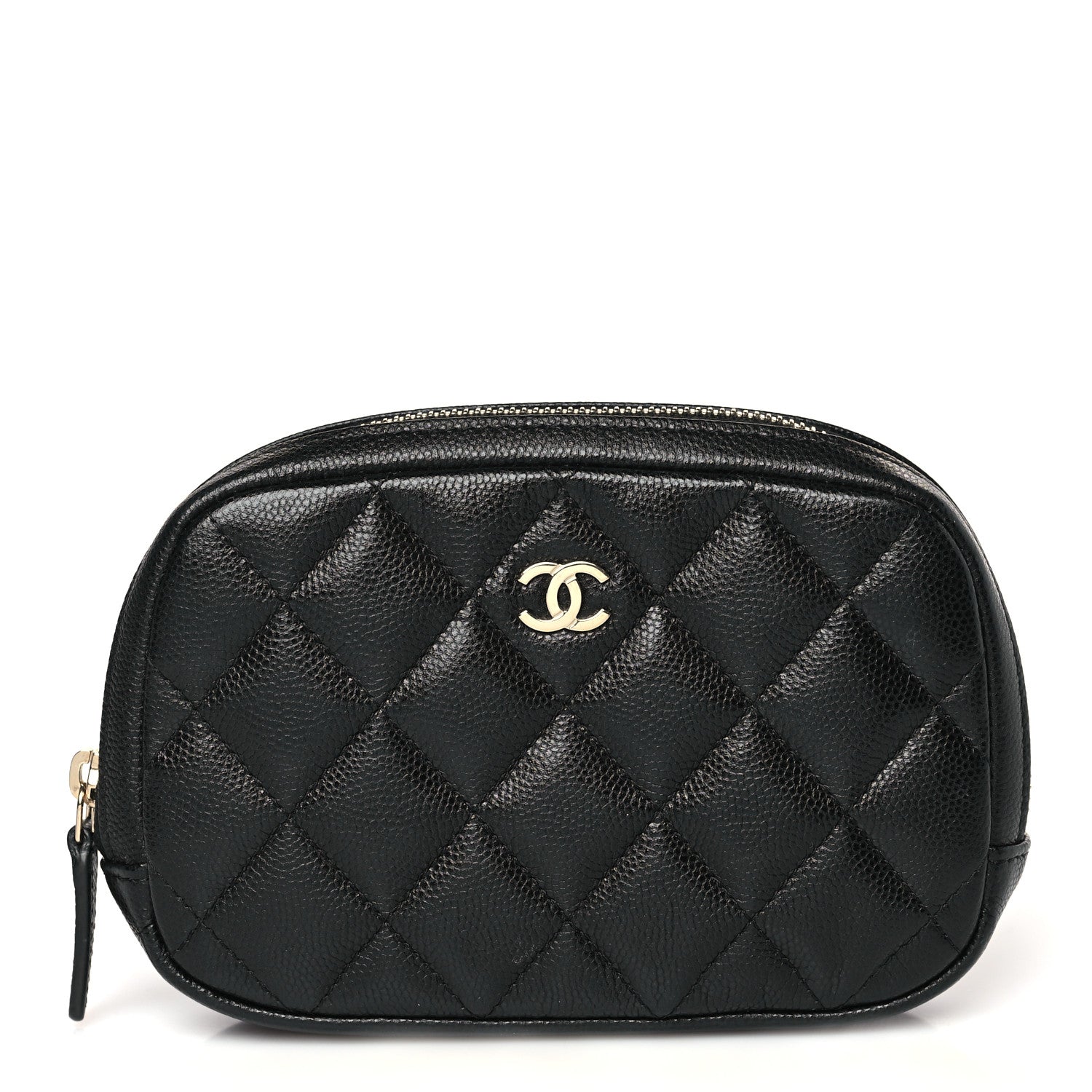 Chanel Caviar Quilted Small Curvy Pouch Cosmetic Case Black 1 of 10