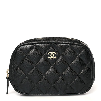 Chanel Caviar Quilted Small Curvy Pouch Cosmetic Case Black 1 of 10