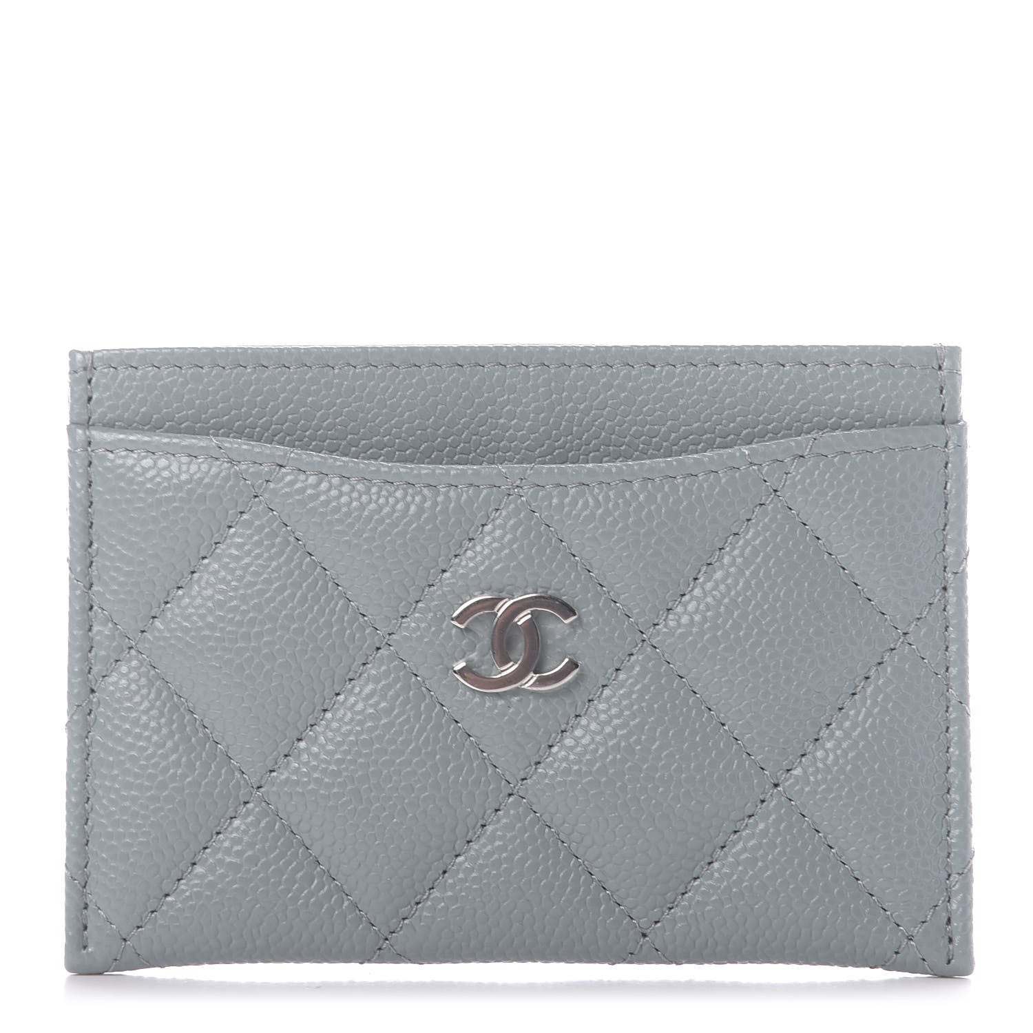 Chanel Caviar Quilted Card Holder Light Blue 1 of 9