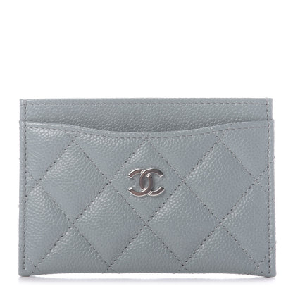 Chanel Caviar Quilted Card Holder Light Blue 1 of 9