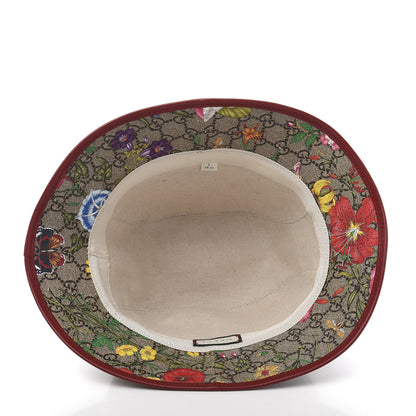 Gucci GG Supreme Monogram Flora Fedora Hat L Red 6 of 9