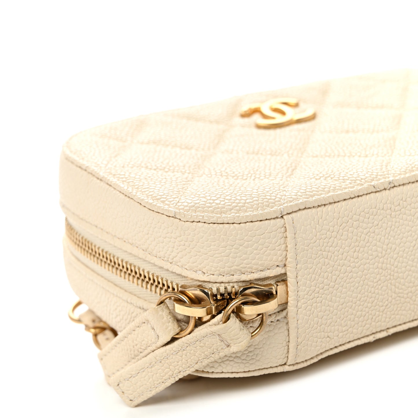Caviar Quilted Flap Waist Bag White
