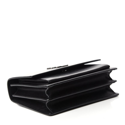 Saint Laurent Calfskin Medium Monogram Sunset Shoulder Bag With Braided Strap Black 4 of 14