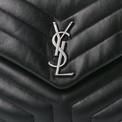 Saint Laurent Calfskin Y Quilted Monogram Medium Loulou Chain Satchel Black 9 of 13