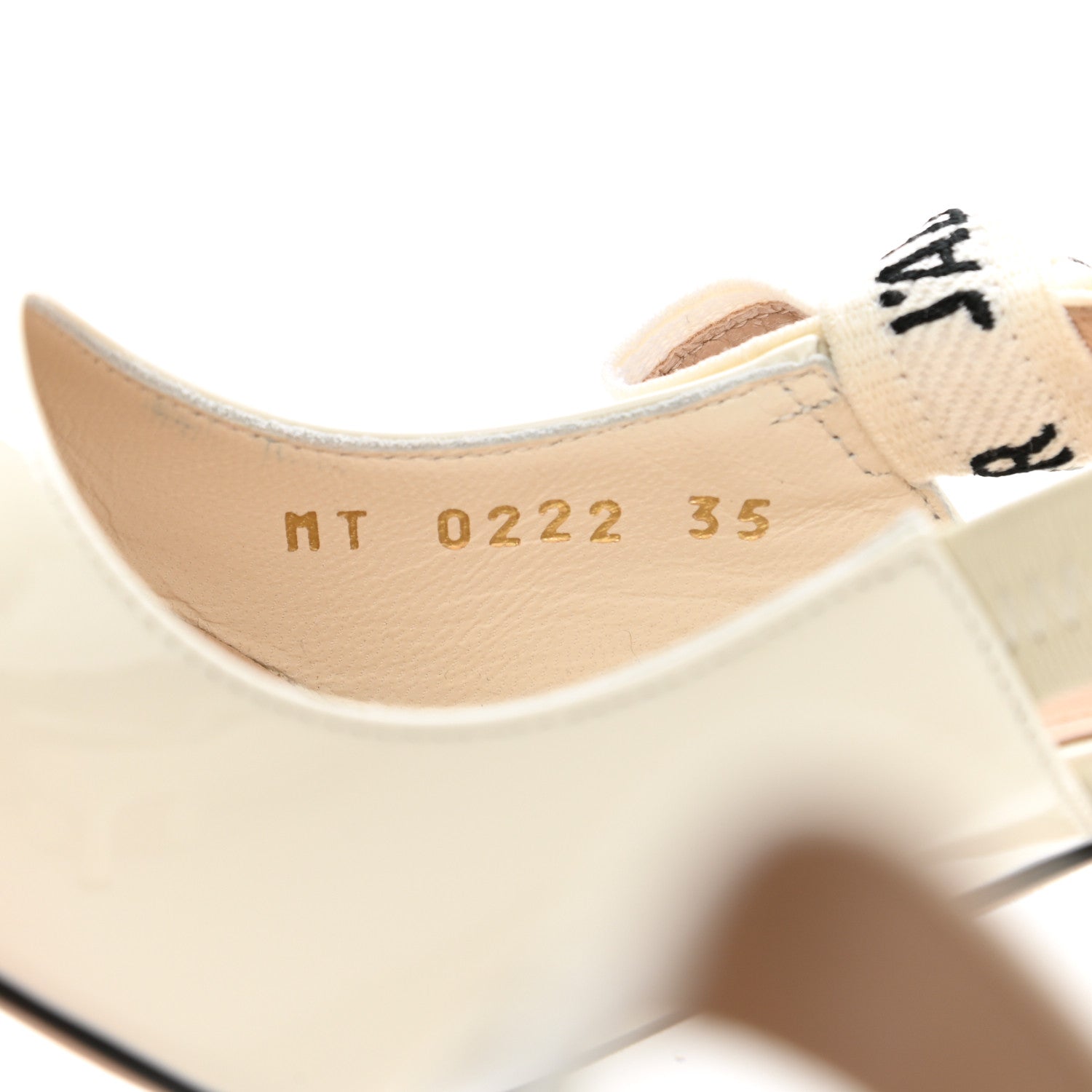 Christian Dior Patent Ribbon J'Adior Slingback 100mm Pumps 35 Off White 7 of 8