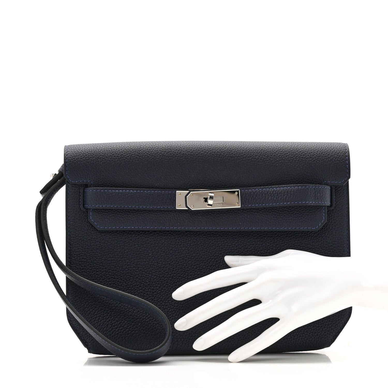 Hermes Togo Kelly Depeches 25 Pouch Bleu Nuit 2 of 11