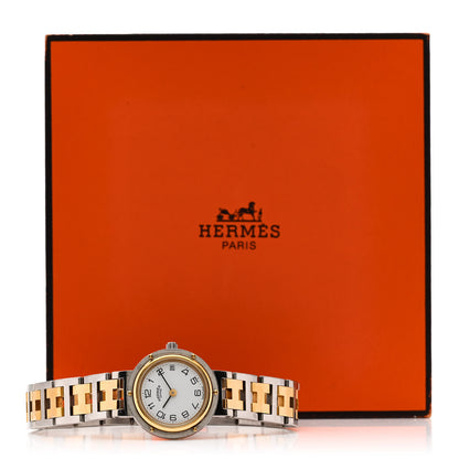 Hermes Stainless Steel 24mm Clipper Quartz Watch Gold 5 of 5