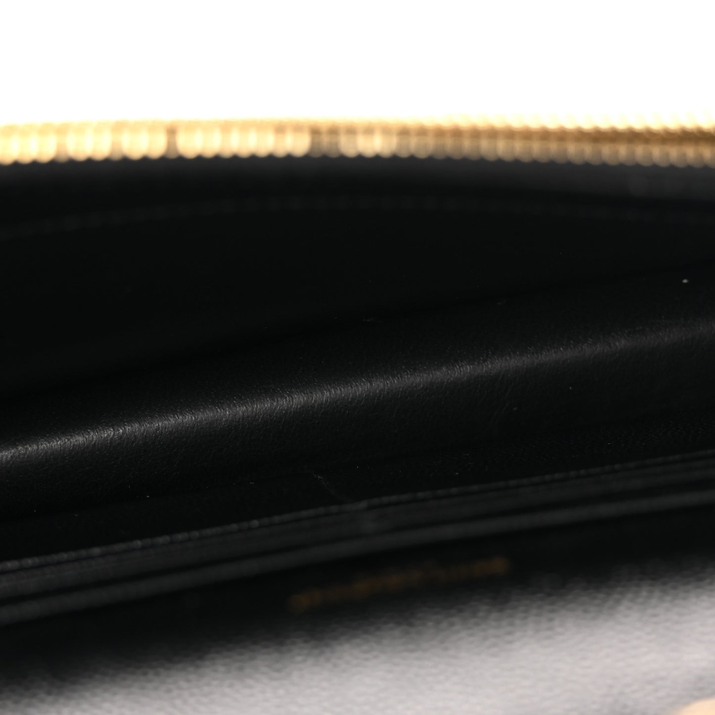 Grain De Poudre Matelasse Chevron Monogram Envelope Chain Wallet Black