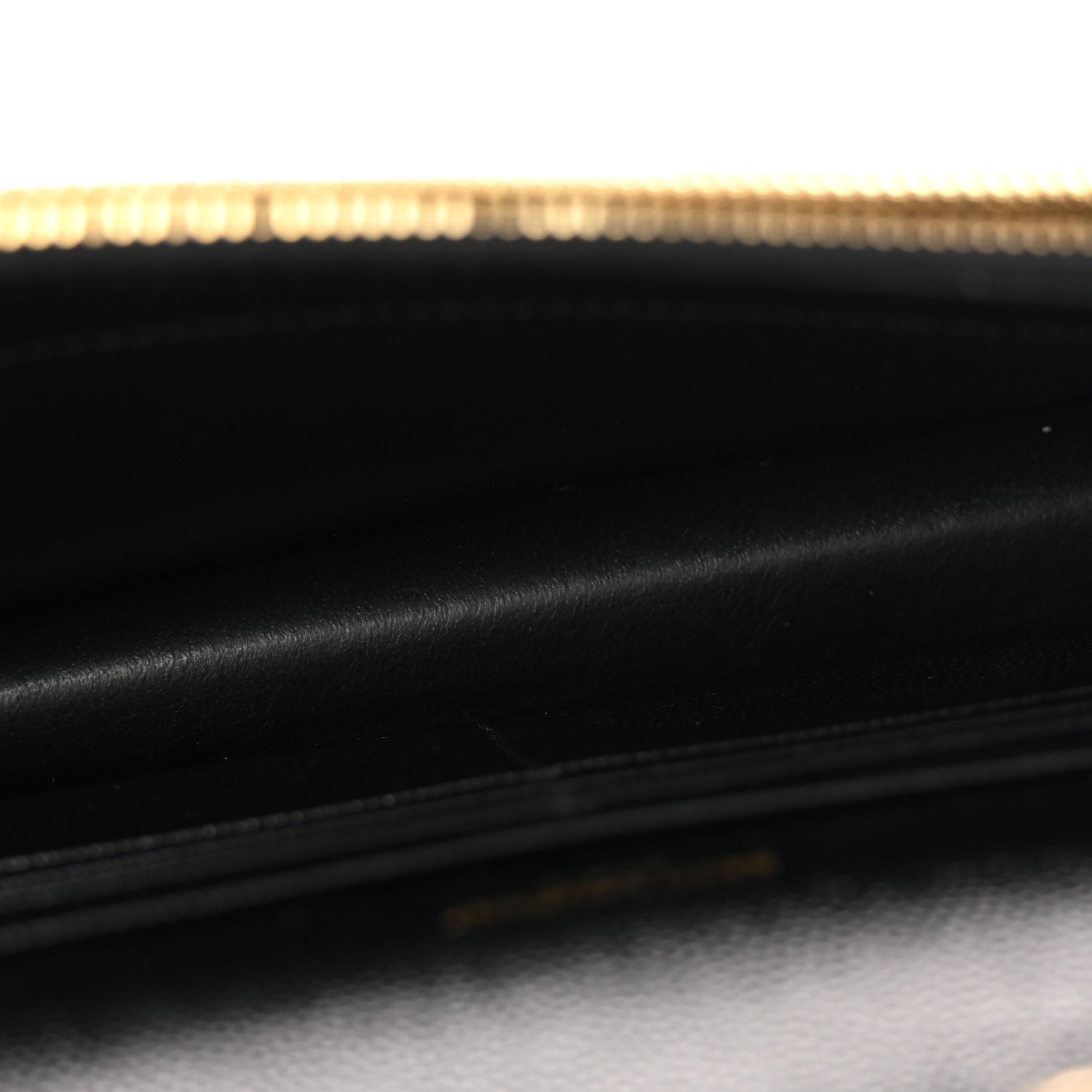 Saint Laurent Grain De Poudre Matelasse Chevron Monogram Envelope Chain Wallet Black 5 of 14
