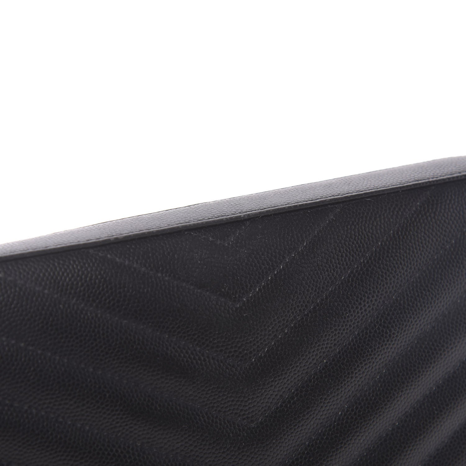 Saint Laurent Grain De Poudre Matelasse Chevron Monogram Chain Wallet Black 11 of 14