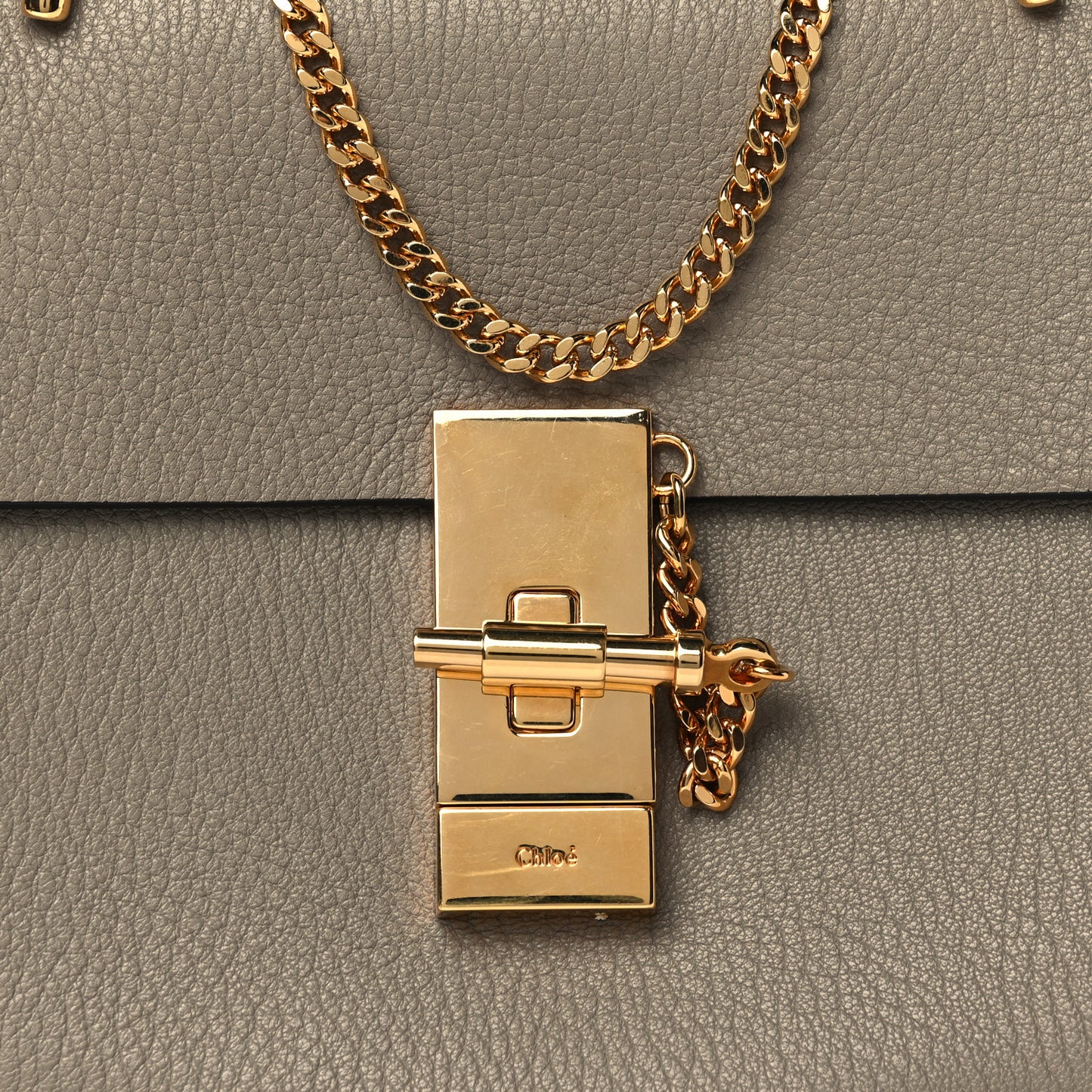 Grained Lambskin Mini Drew Shoulder Bag Motty Grey