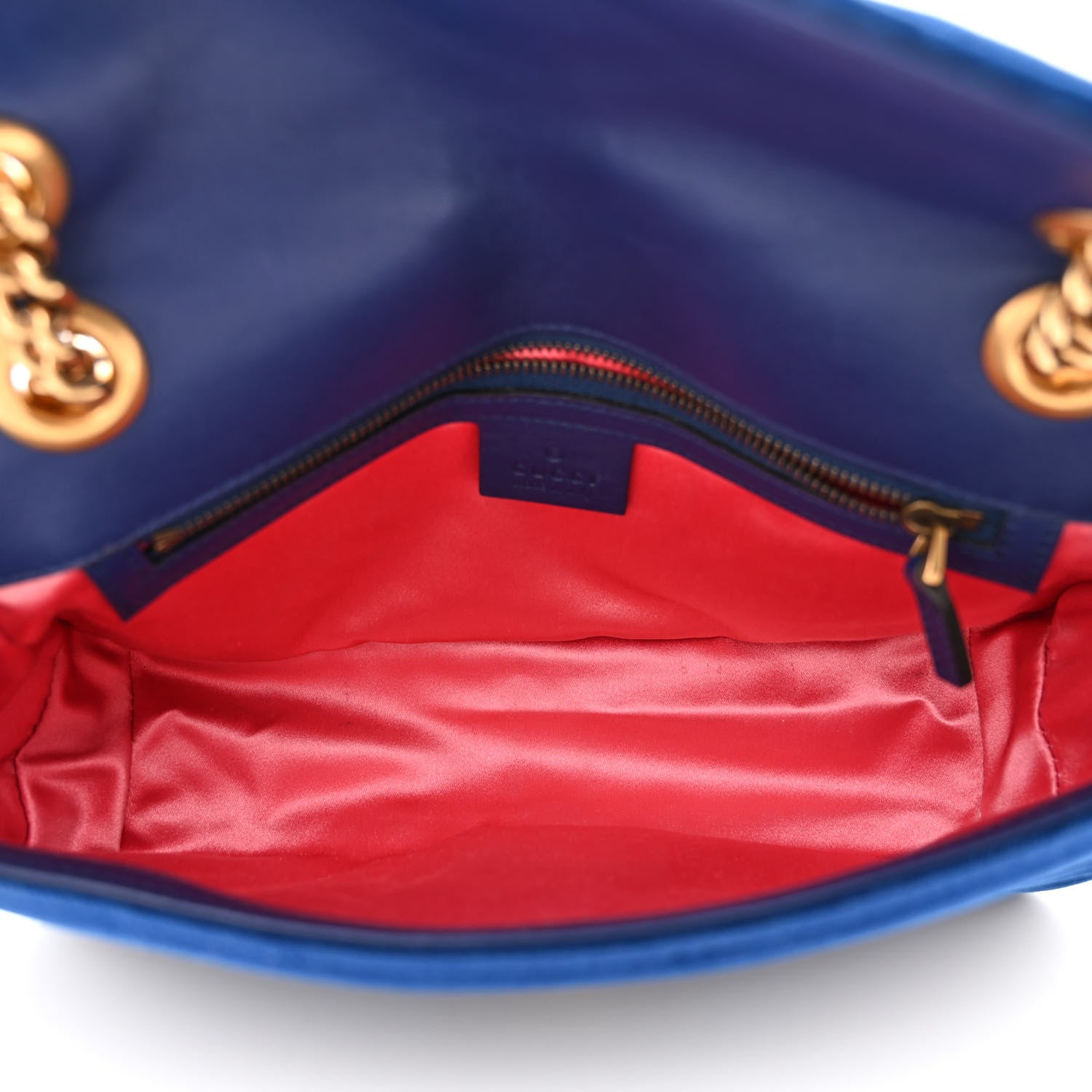 Gucci Velvet Matelasse Small GG Marmont Shoulder Bag Cobalt Blue 5 of 11