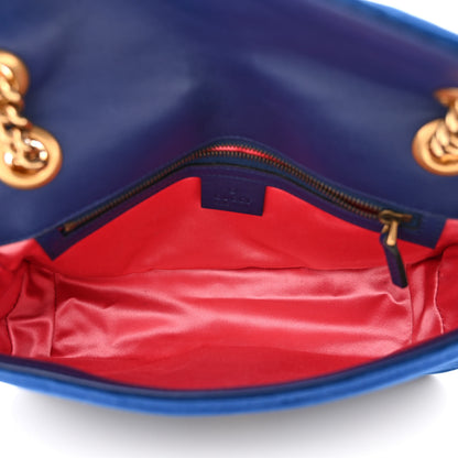 Gucci Velvet Matelasse Small GG Marmont Shoulder Bag Cobalt Blue 5 of 11