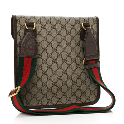 Gucci GG Supreme Monogram Web Medium Neo Vintage Flap Messenger Bag Beige New Acero 3 of 9