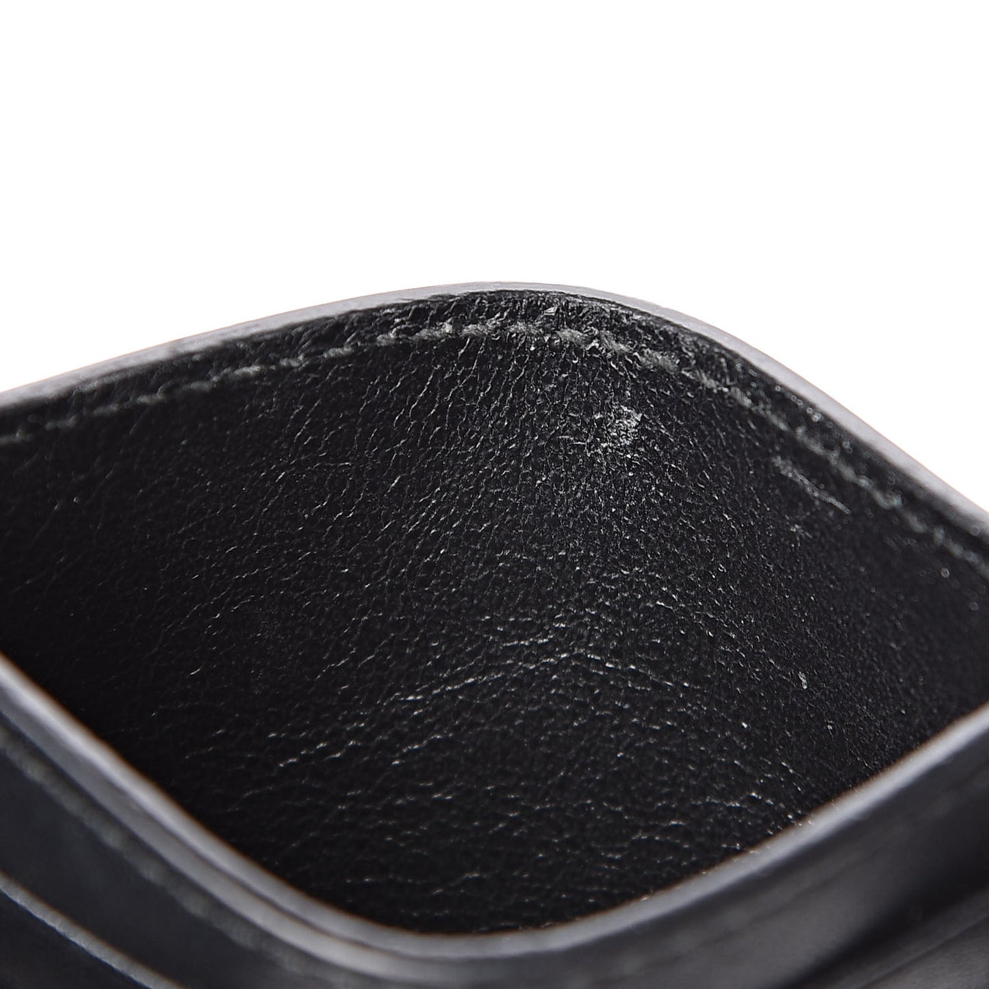 Calfskin Feline Card Holder Black