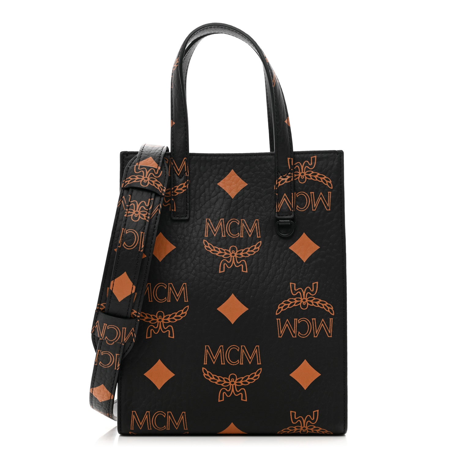 MCM Maxi Visetos Mini Aren Tote Black 1 of 9