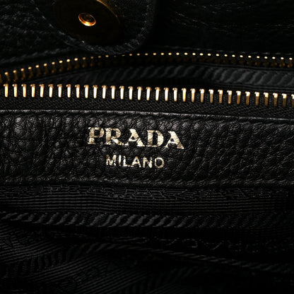 Prada Vitello Daino Double Strap Messenger Black 6 of 11