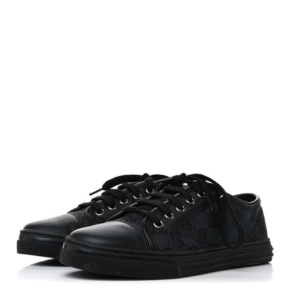 Gucci GG Monogram Calfskin Womens Low Top Sneakers 36 Piombo Black 3 of 6