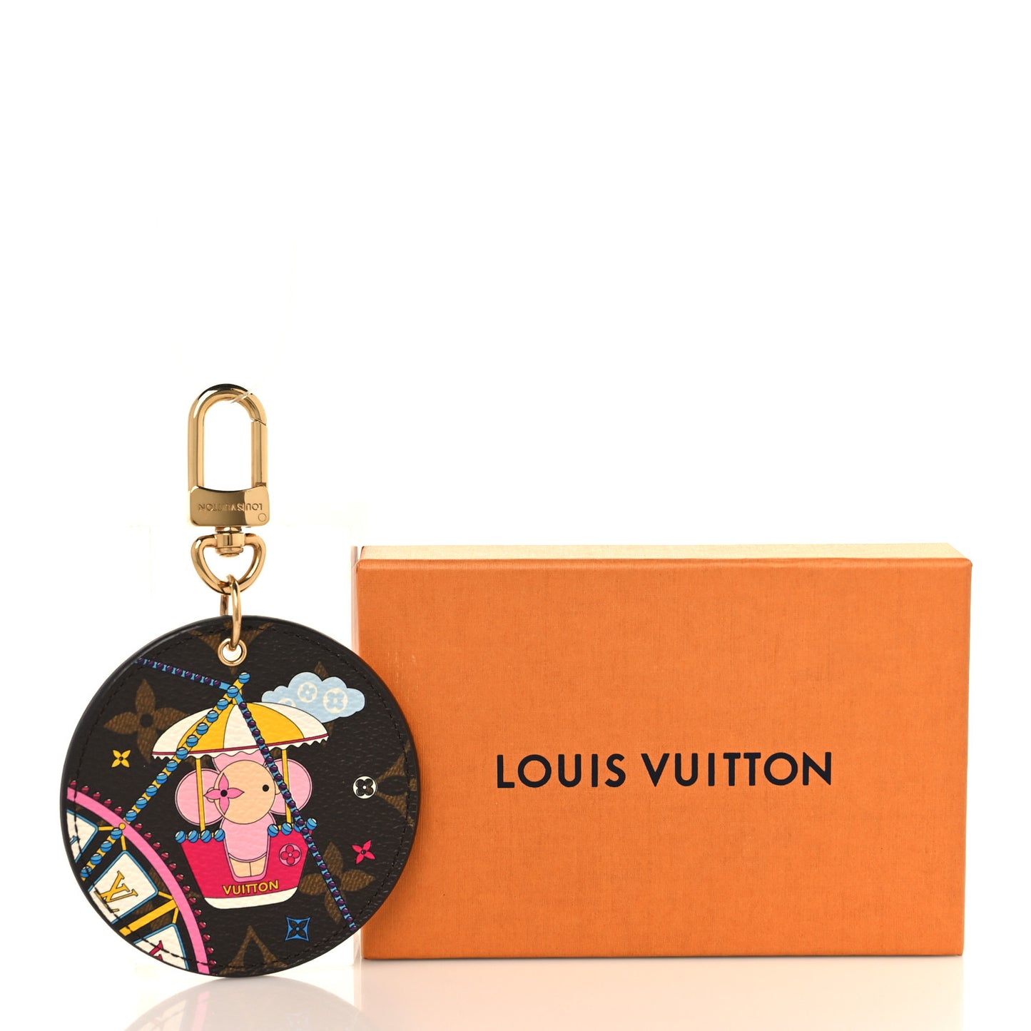 Monogram 2020 Christmas Animation Big Wheel Bag Charm Key Ring Rose Ballerine