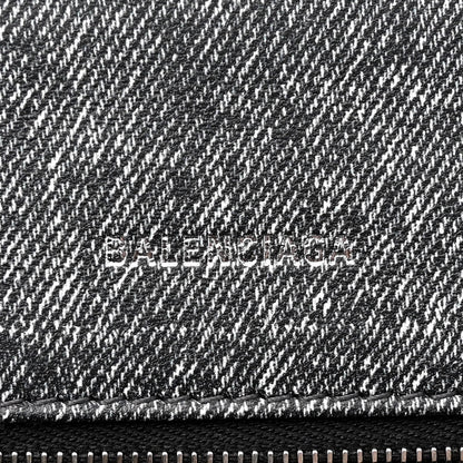 Balenciaga Nappa Denim Printed Small Hourglass Top Handle Bag Black 6 of 14