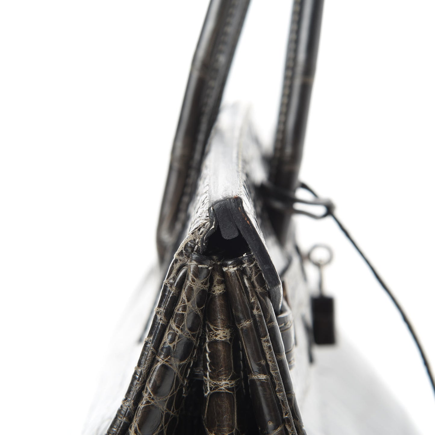 Shiny Porosus Crocodile Birkin 40 Graphite