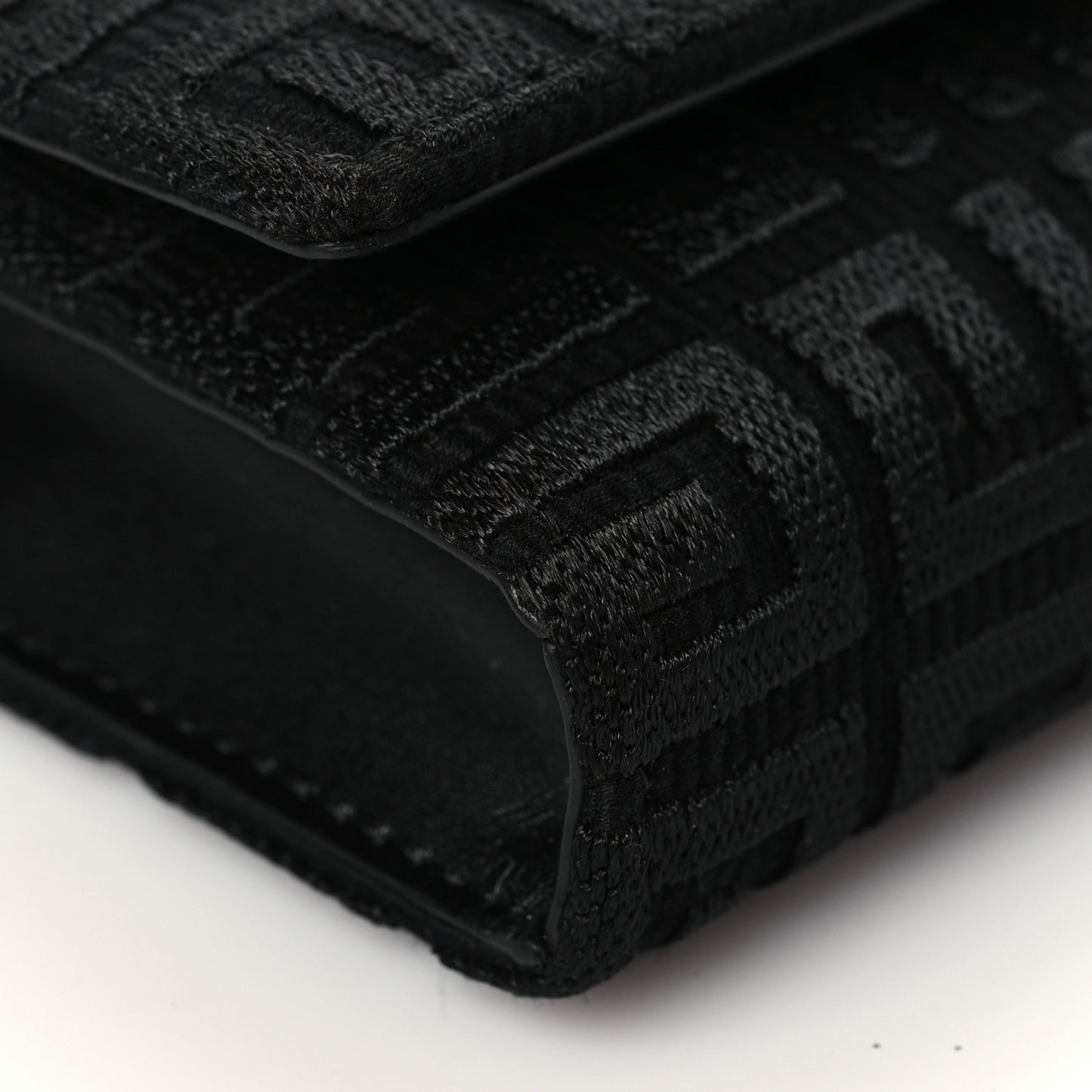 Embroidered Canvas 4G Wallet on Chain Black