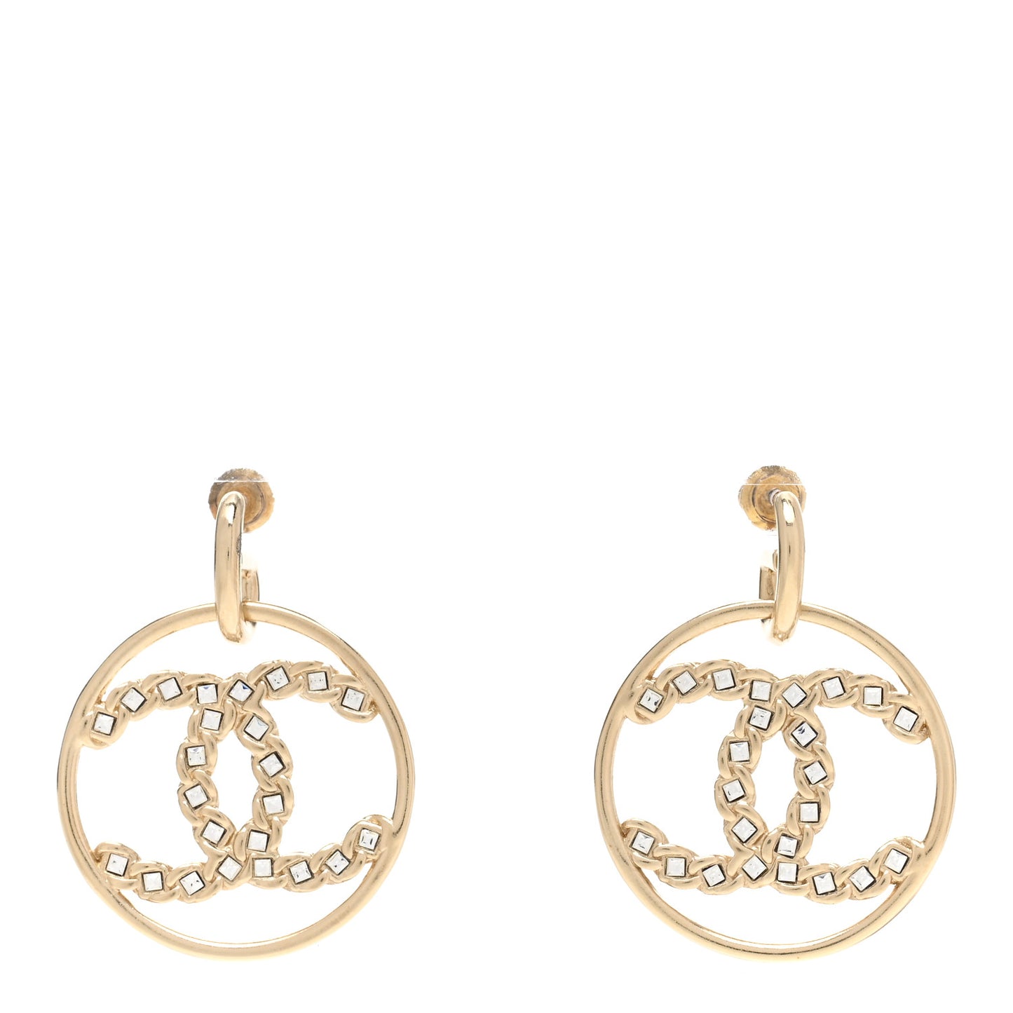 Baguette Crystal High Society CC Drop Earrings Gold