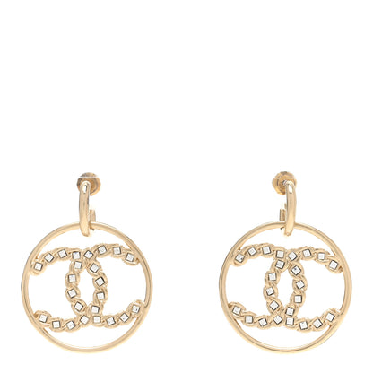 Chanel Baguette Crystal High Society CC Drop Earrings Gold 1 of 5