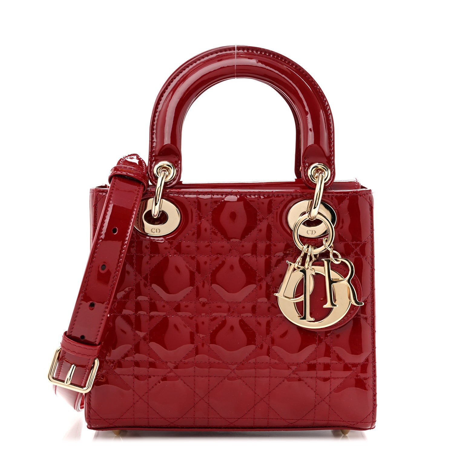 Christian Dior Patent Cannage Small Lady Dior Cherry Red 1 of 10