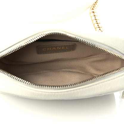 Chanel Shiny Caviar Quilted Chain Melody Camera Bag White 5 of 12