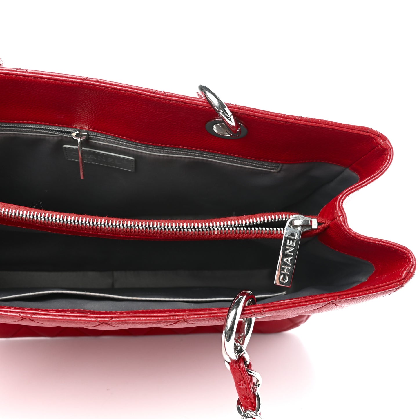 Caviar Quilted Grand Shopping Tote GST Red