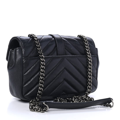 Saint Laurent Sheepskin Matelasse Chevron Monogram Classic Baby Chain Bag Black 2 of 4