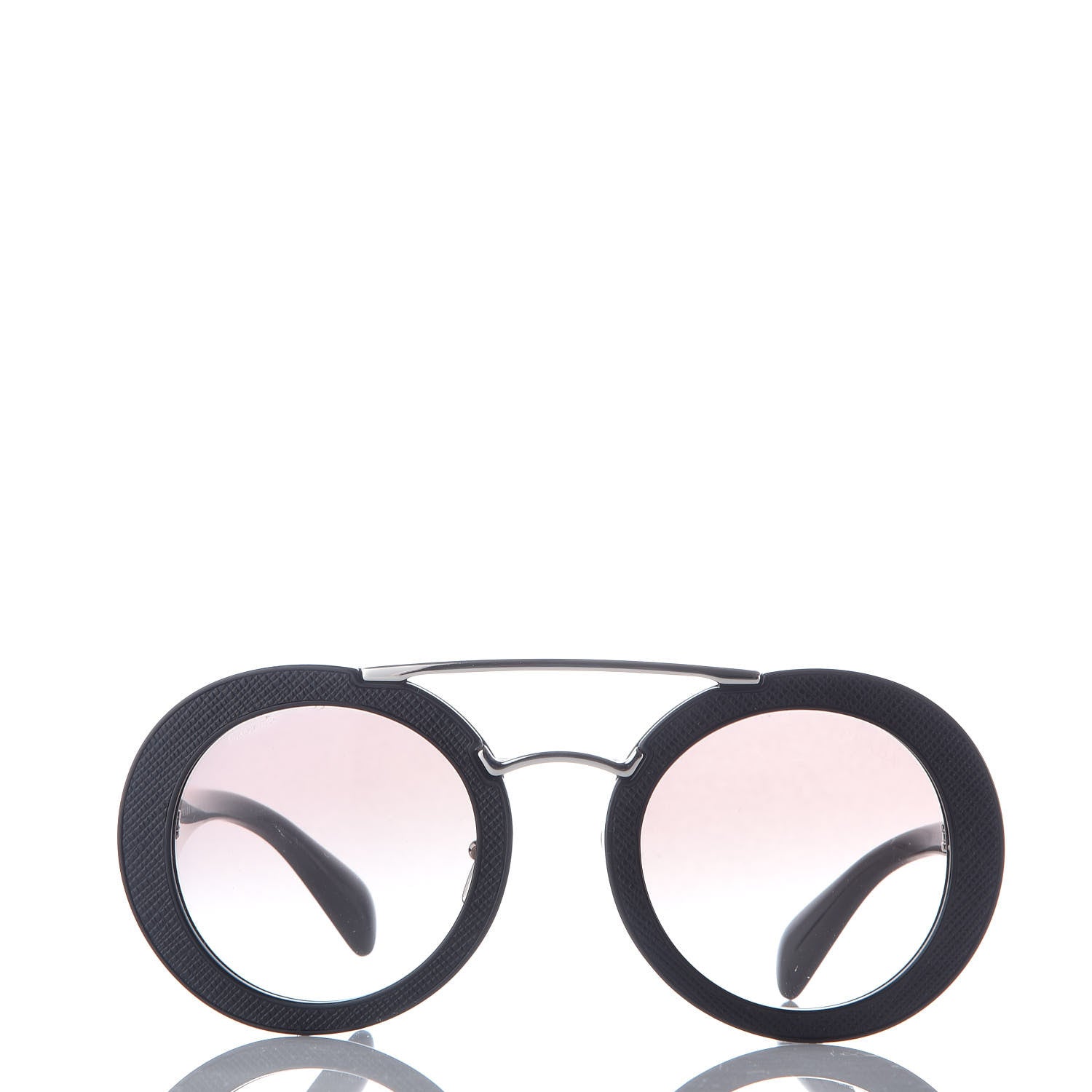 Prada Round Sunglasses SPR 15S Black 2 of 8