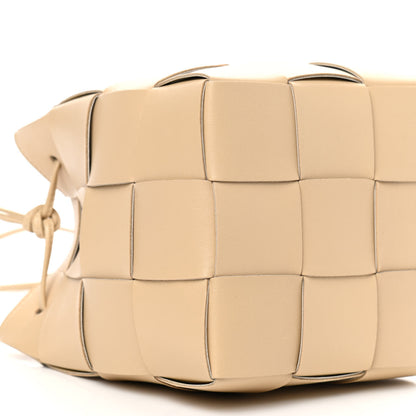 Bottega Veneta Lambskin Intreccio Small Crossbody Bucket Bag Porridge 9 of 10