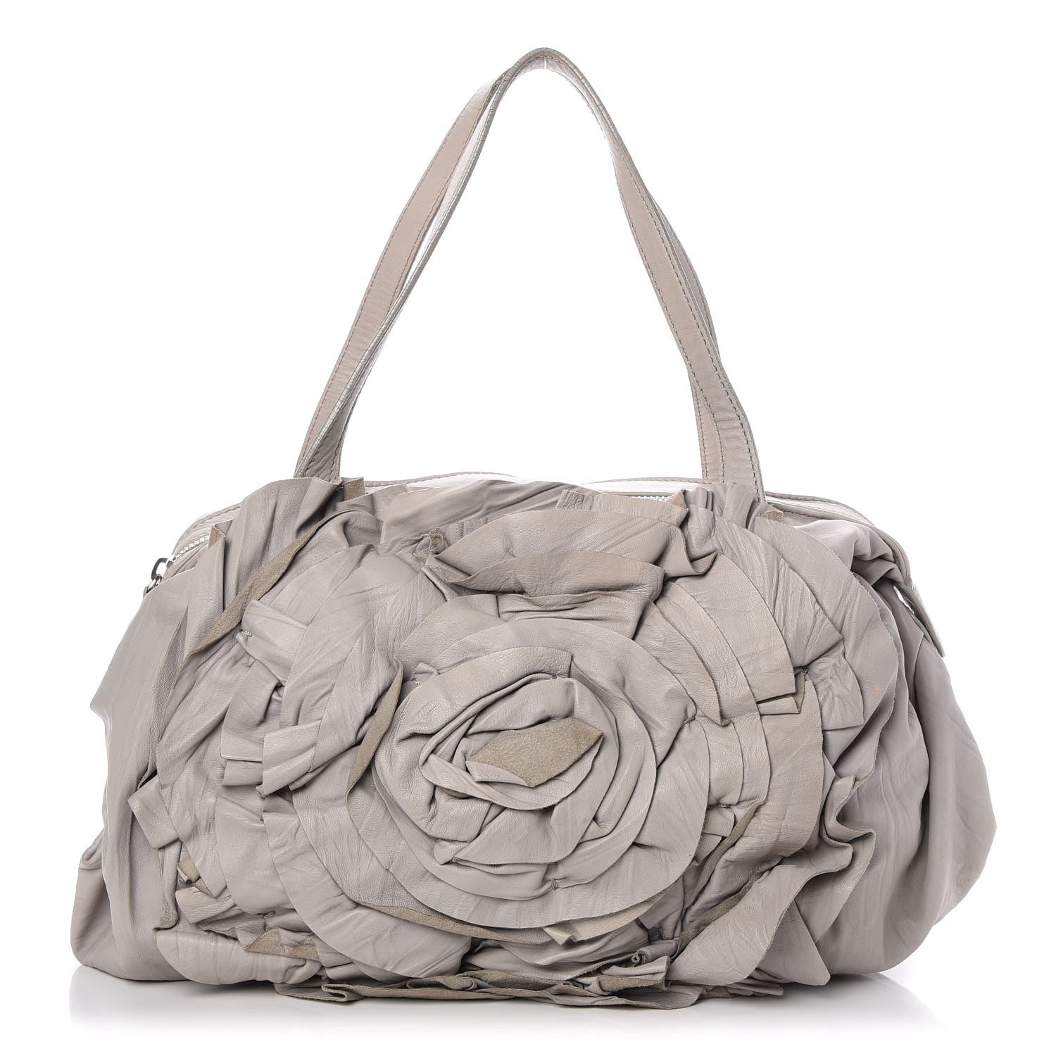 Valentino Garavani Lambskin Petale Tote Light Grey 1 of 9