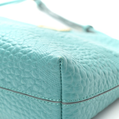 Burberry Signature Grain Calfskin Check Embossed Small Chichester Crossbody Clutch Bag Aqua Green 11 of 13