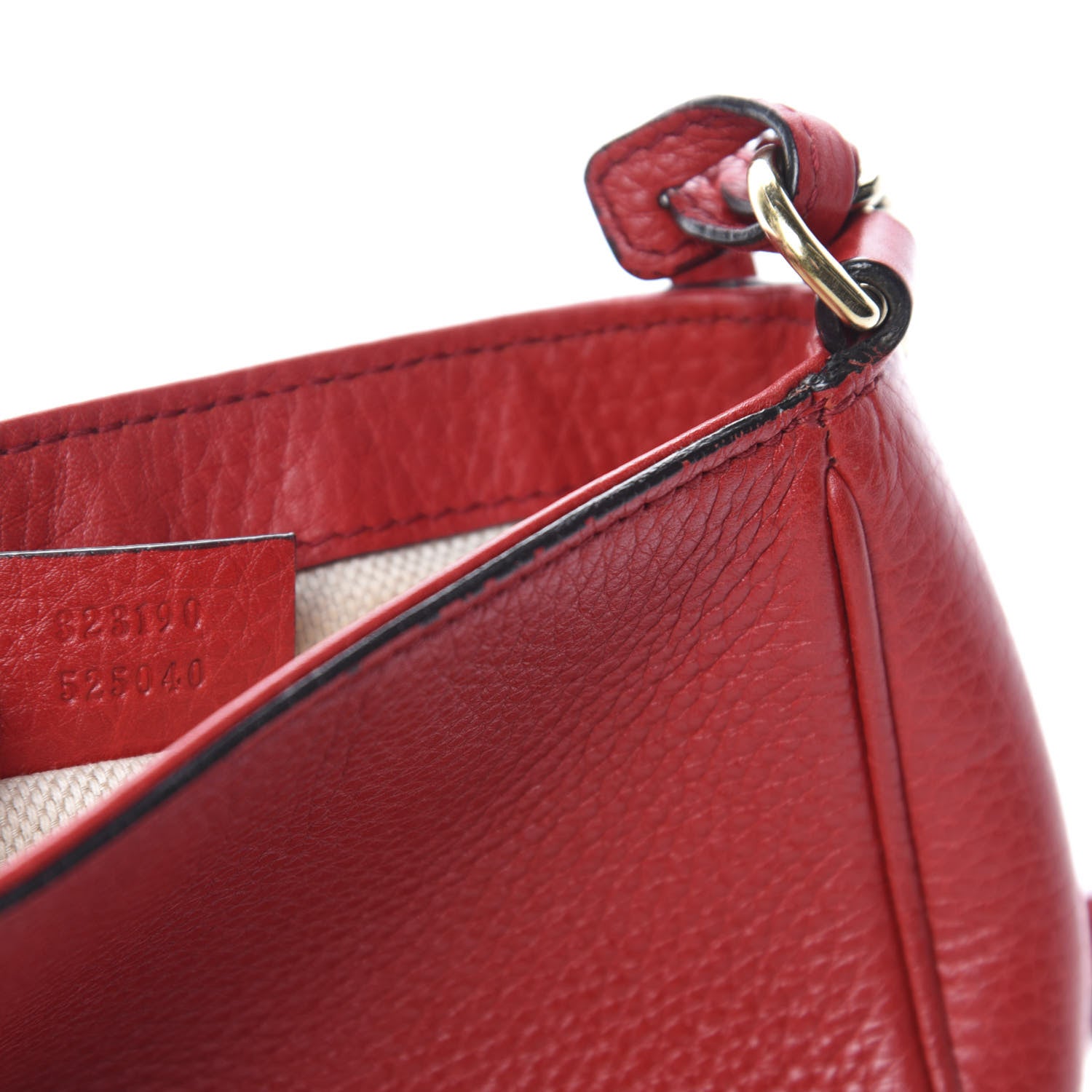 Gucci Pebbled Calfskin Small Soho Flap Crossbody Red 10 of 12