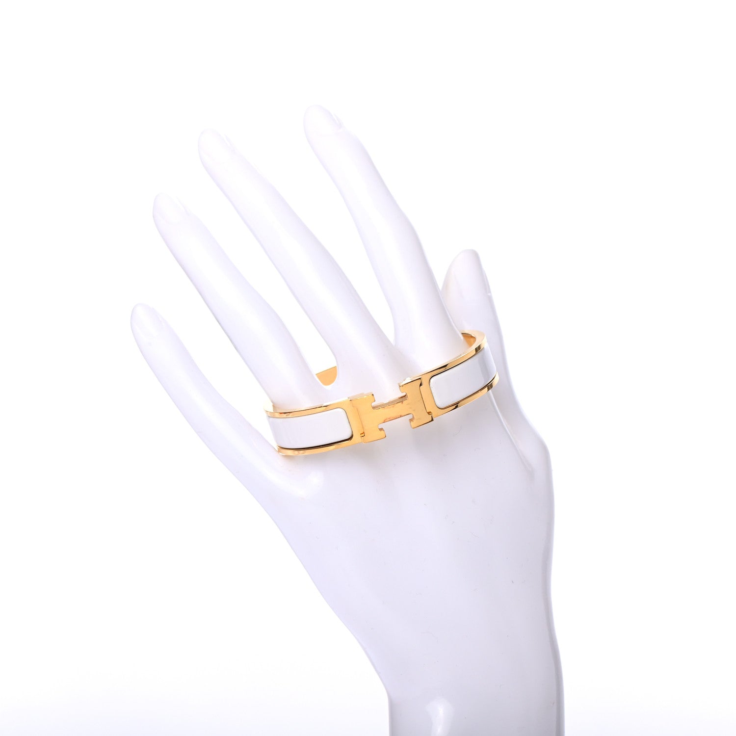 Hermes Enamel Narrow Clic Clac H Bracelet PM White 2 of 4