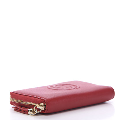 Gucci Pebbled Calfskin Medium Soho Zip Around Wallet Red 3 of 7