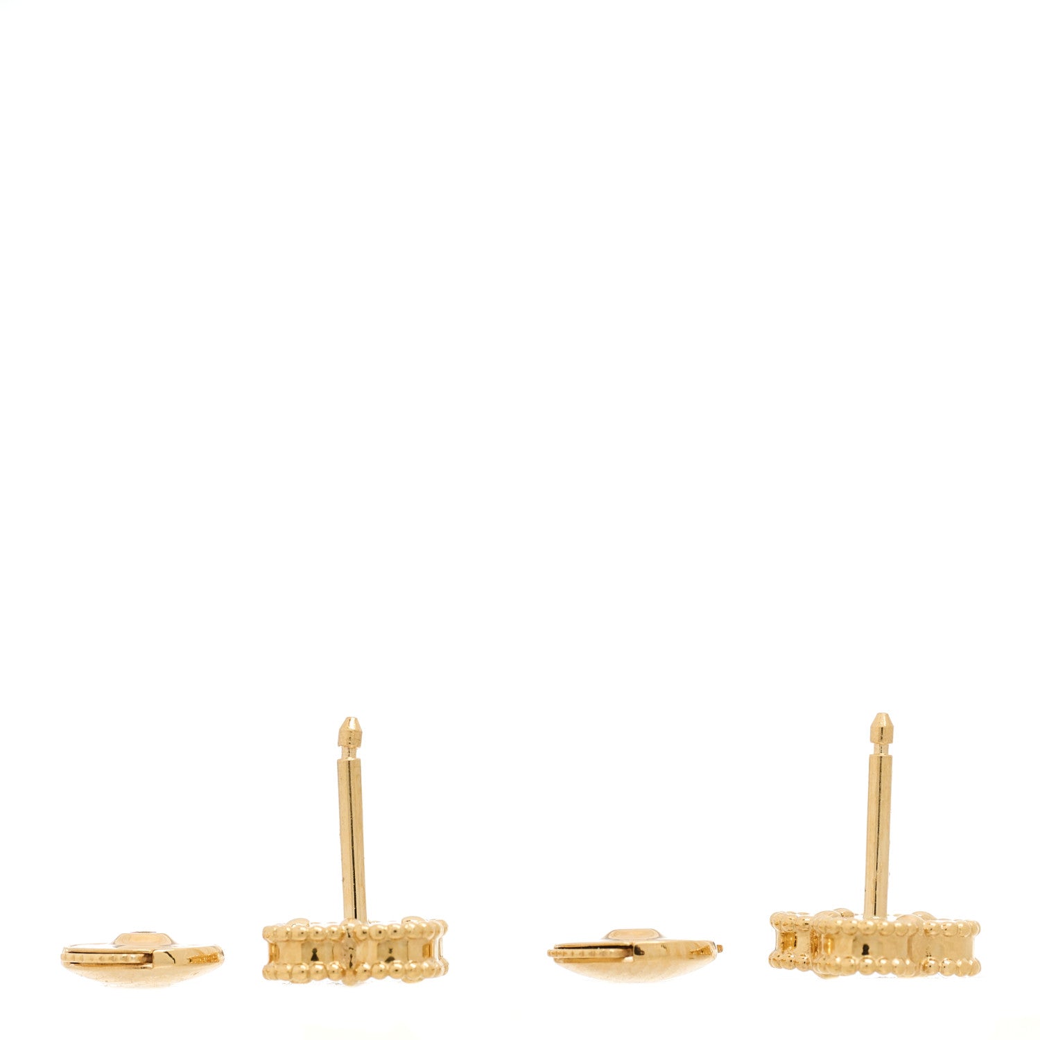Van Cleef & Arpels 18K Yellow Gold Black Onyx Sweet Alhambra Earrings 3 of 5