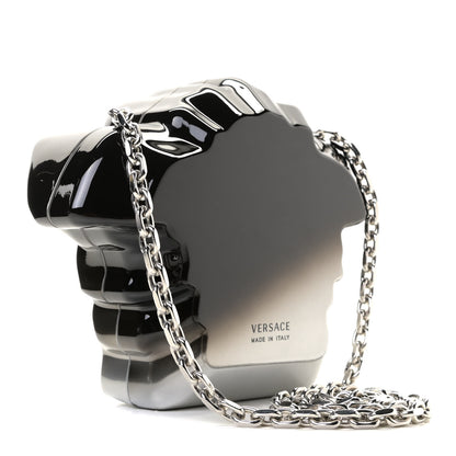 Versace Medusa Head Chain Clutch Black Silver 2 of 9