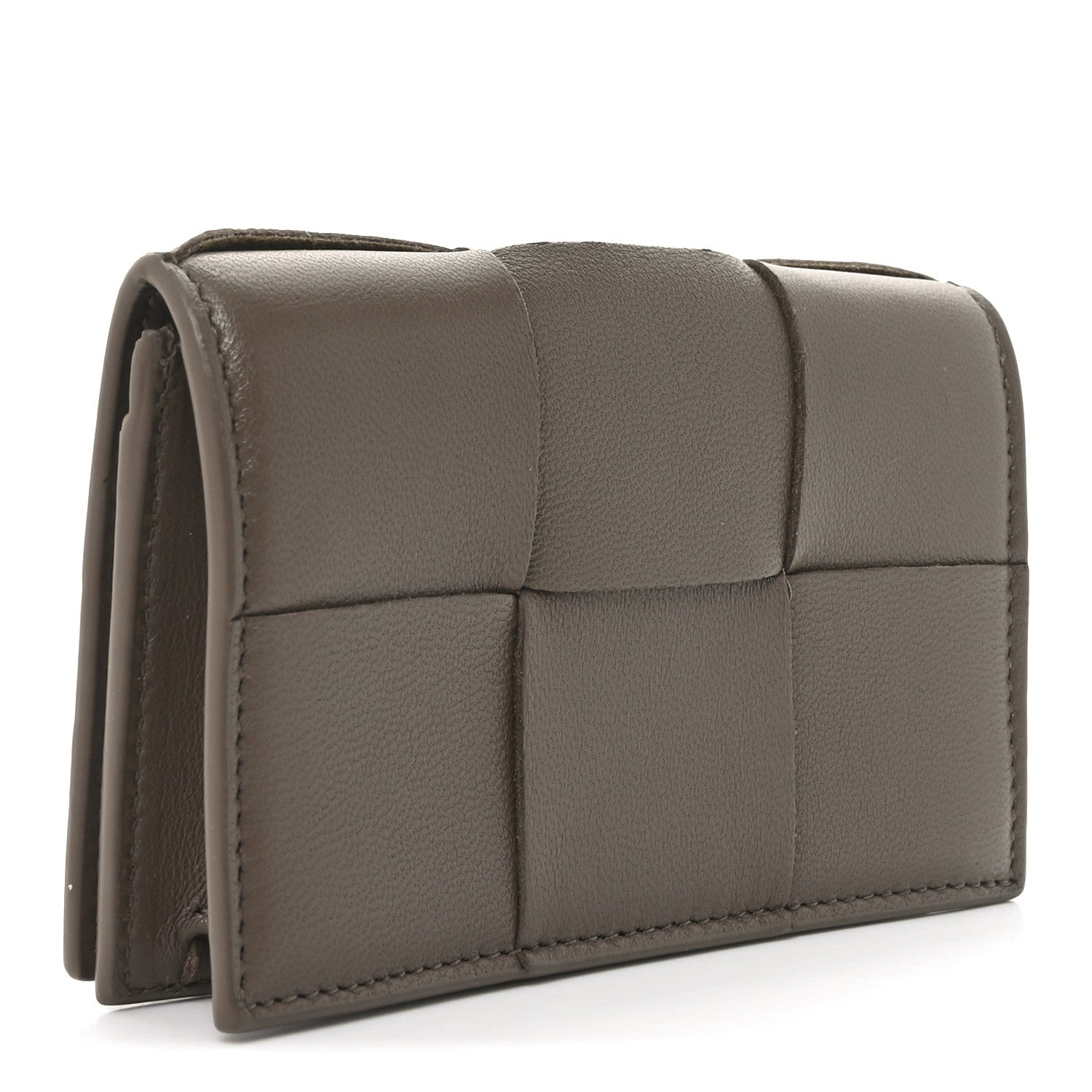 Bottega Veneta Nappa Maxi Intrecciato Card Holder Wallet Dark Taupe 3 of 6