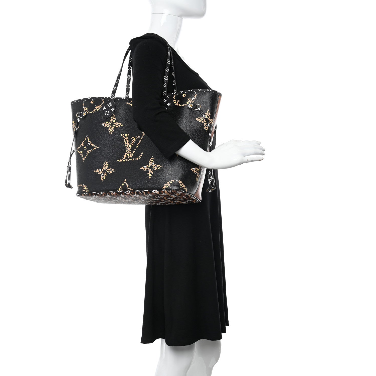 Louis Vuitton Monogram Giant Jungle Neverfull MM Black 2 of 10