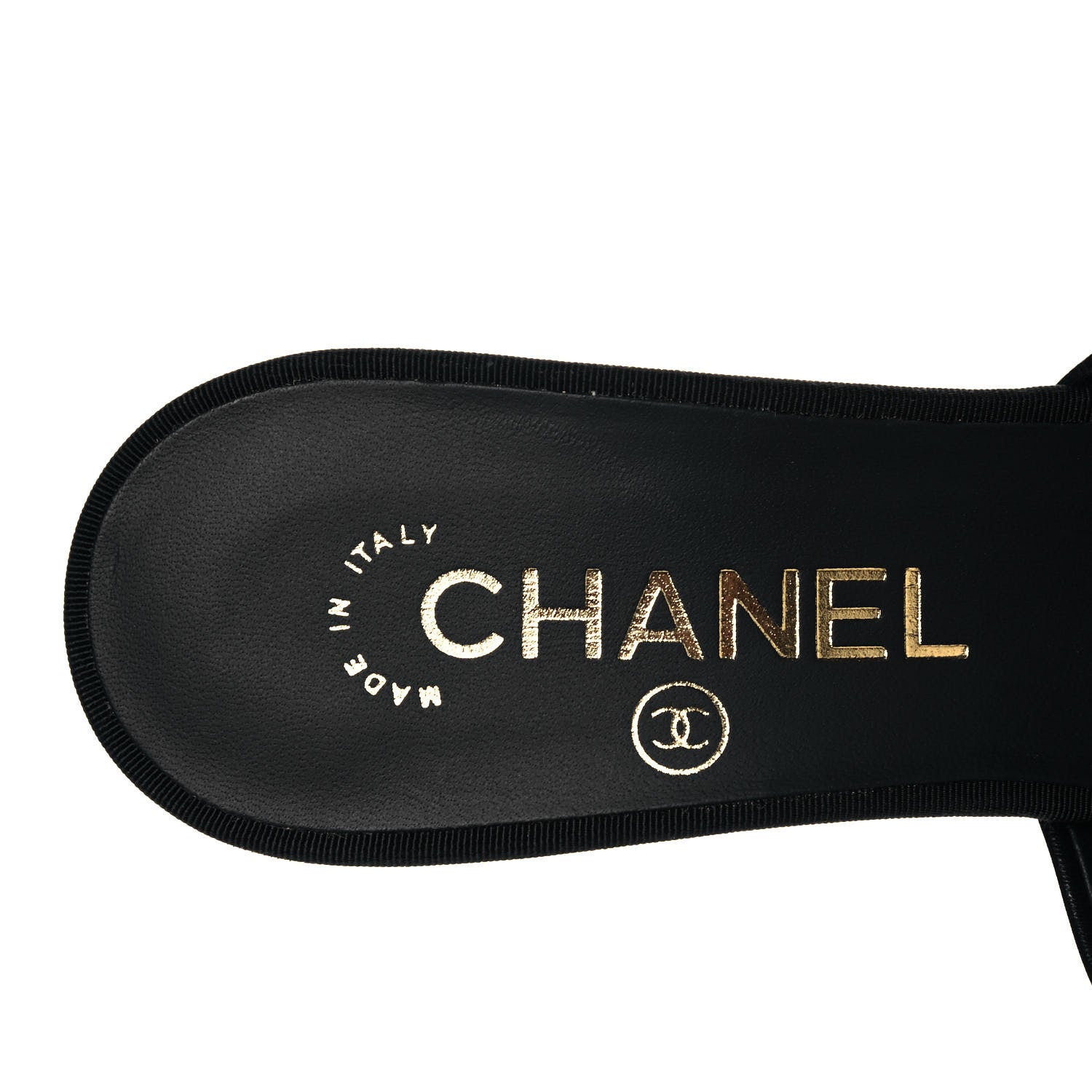 Chanel Goatskin Grosgrain Cap Toe Pearl Mule 35.5 Black 8 of 9