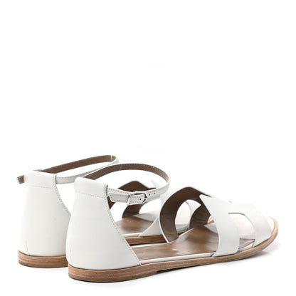 Hermes Calfskin Santorini Sandals 41 White 4 of 12