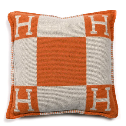 Hermes Wool Cashmere Avalon Pillow PM Ecru Potiron 2 of 3